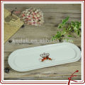 white glaze decal ceramic towel dish towel holder towel plate